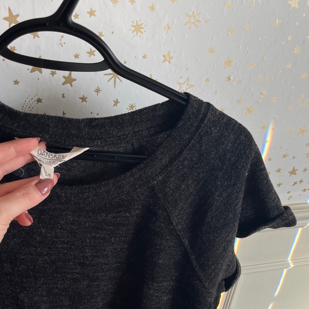 Danskin Charcoal Short Sleeve Knit Top